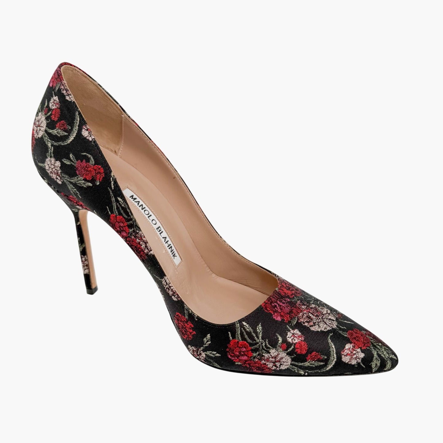 Manolo Blahnik BB Floral Jacquard Pumps Black Size 38