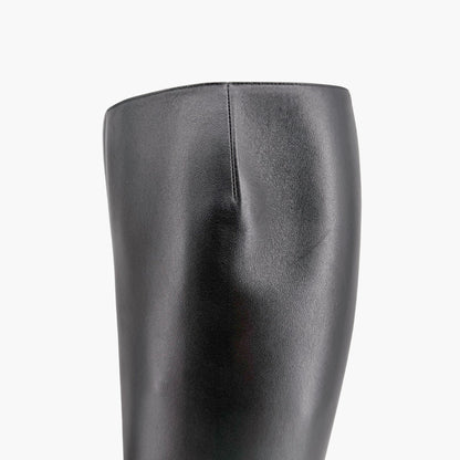 Gucci Black Leather Mister Horsebit Knee High Boots Size 37