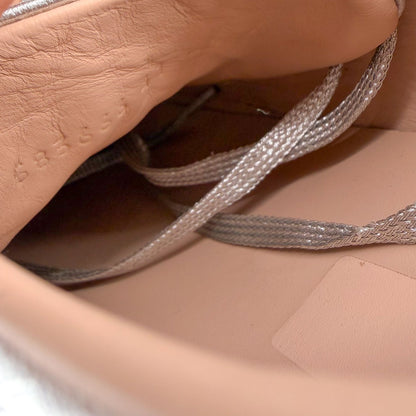 Gucci Ace Bee Platform Sneakers Silver Leather Size 41