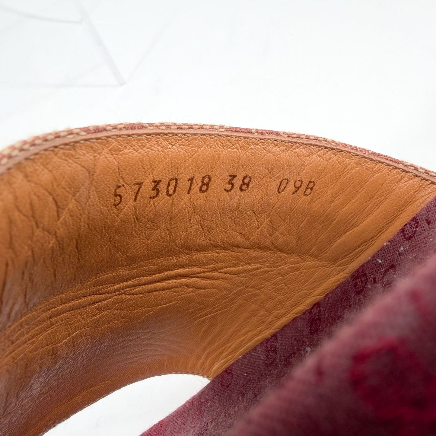 Gucci Angelina Platform Slide Sandals Beige GG Canvas Size 38