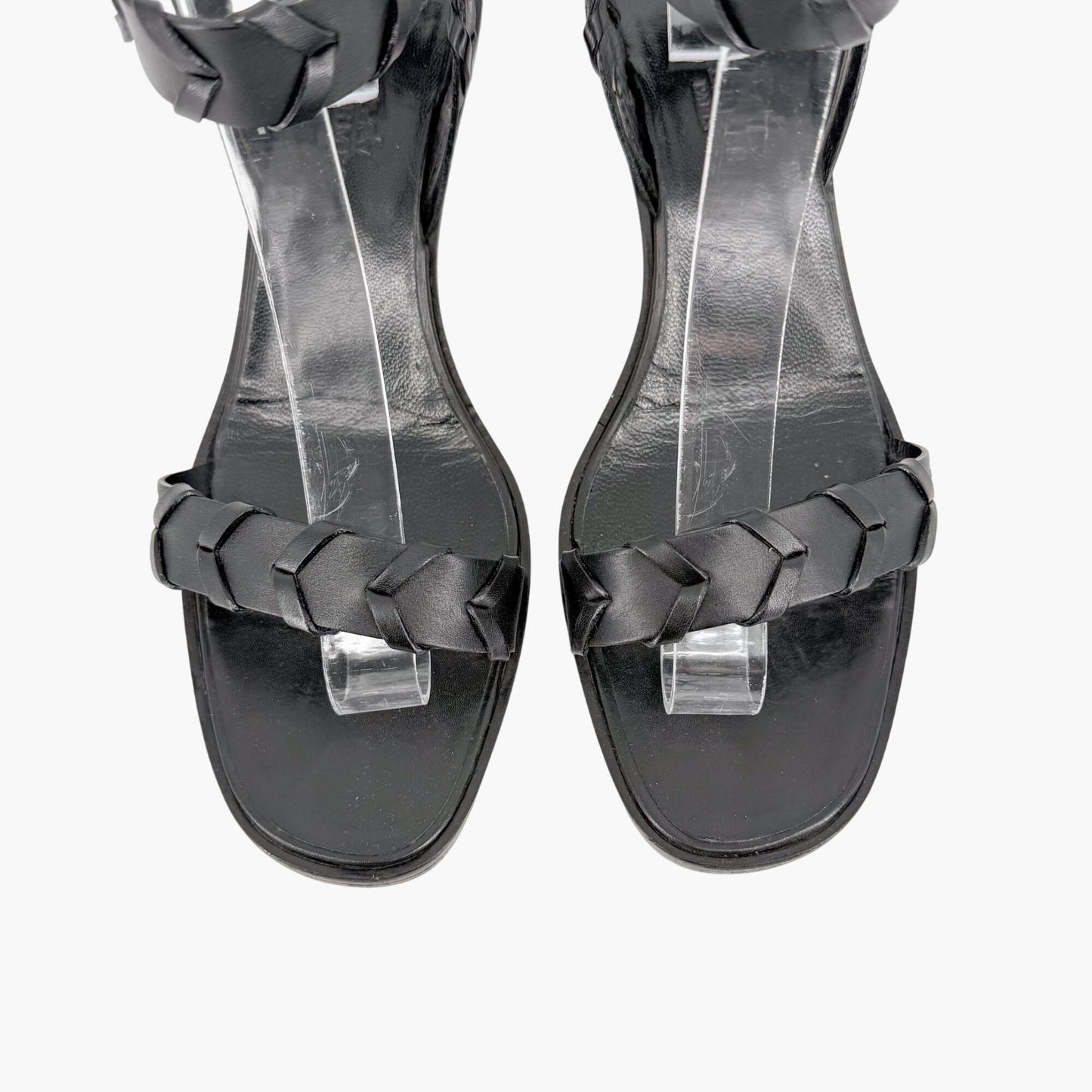 Hermès Vintage Kitten Heel Sandals Black Size 39