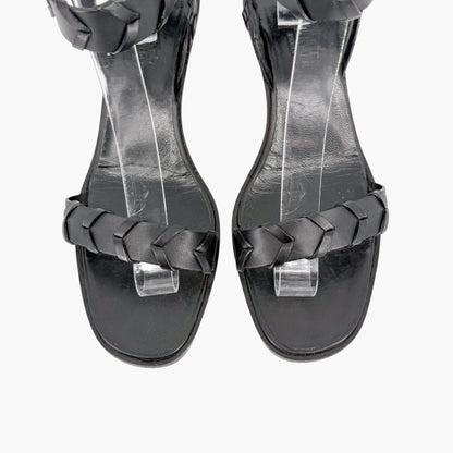 Hermès Vintage Kitten Heel Sandals Black Size 39