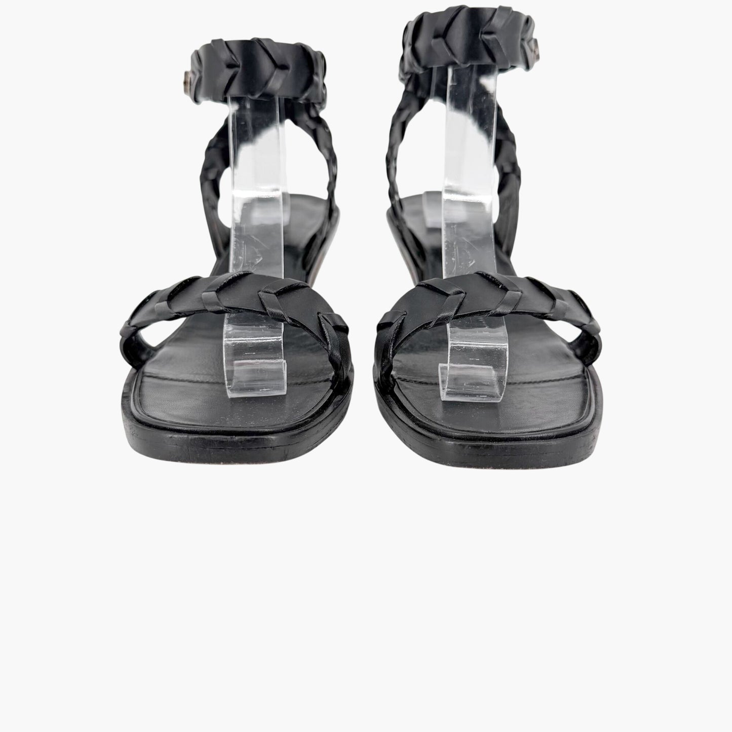 Hermès Vintage Kitten Heel Sandals Black Size 39