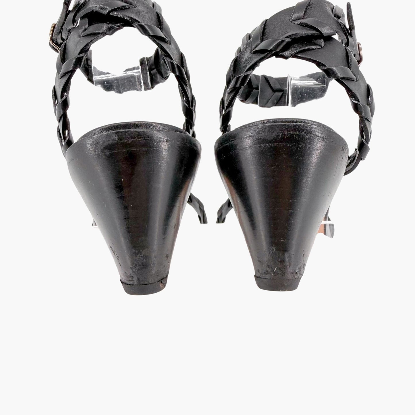 Hermès Vintage Kitten Heel Sandals Black Size 39