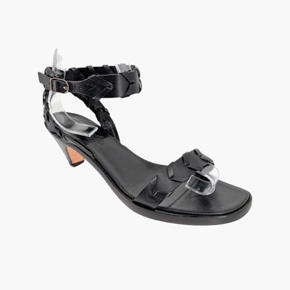 Hermès Vintage Kitten Heel Sandals Black Size 39