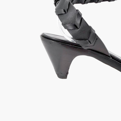 Hermès Vintage Kitten Heel Sandals Black Size 39