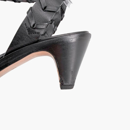 Hermès Vintage Kitten Heel Sandals Black Size 39