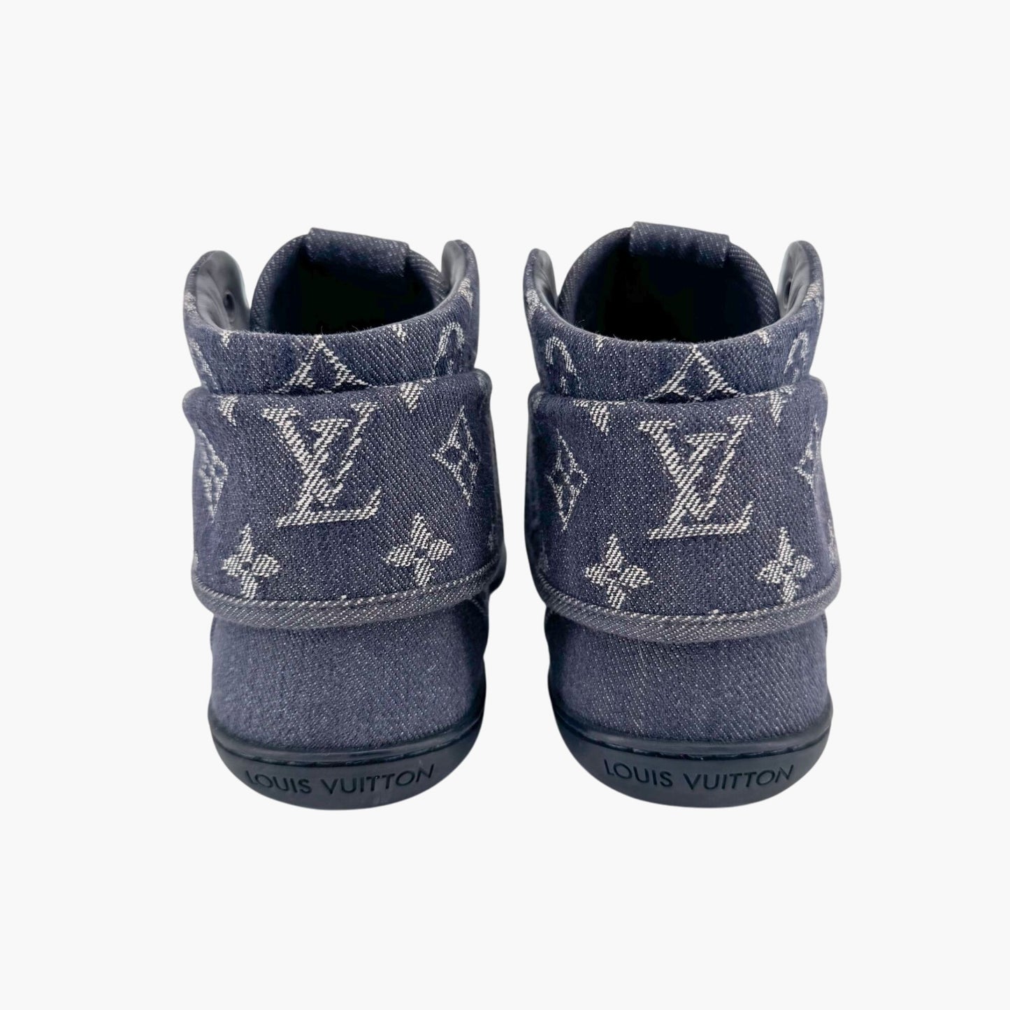 Louis Vuitton Brea Mid-Top Sneakers in Navy Monogram Denim – Size 37