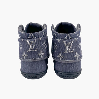 Louis Vuitton Brea Mid-Top Sneakers in Navy Monogram Denim – Size 37