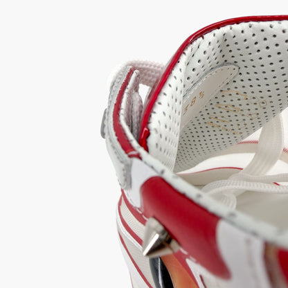 Christian Louboutin Sharkina Mesh Sneakers in White & Red Size 38.5