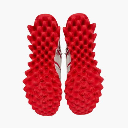 Christian Louboutin Sharkina Mesh Sneakers in White & Red Size 38.5