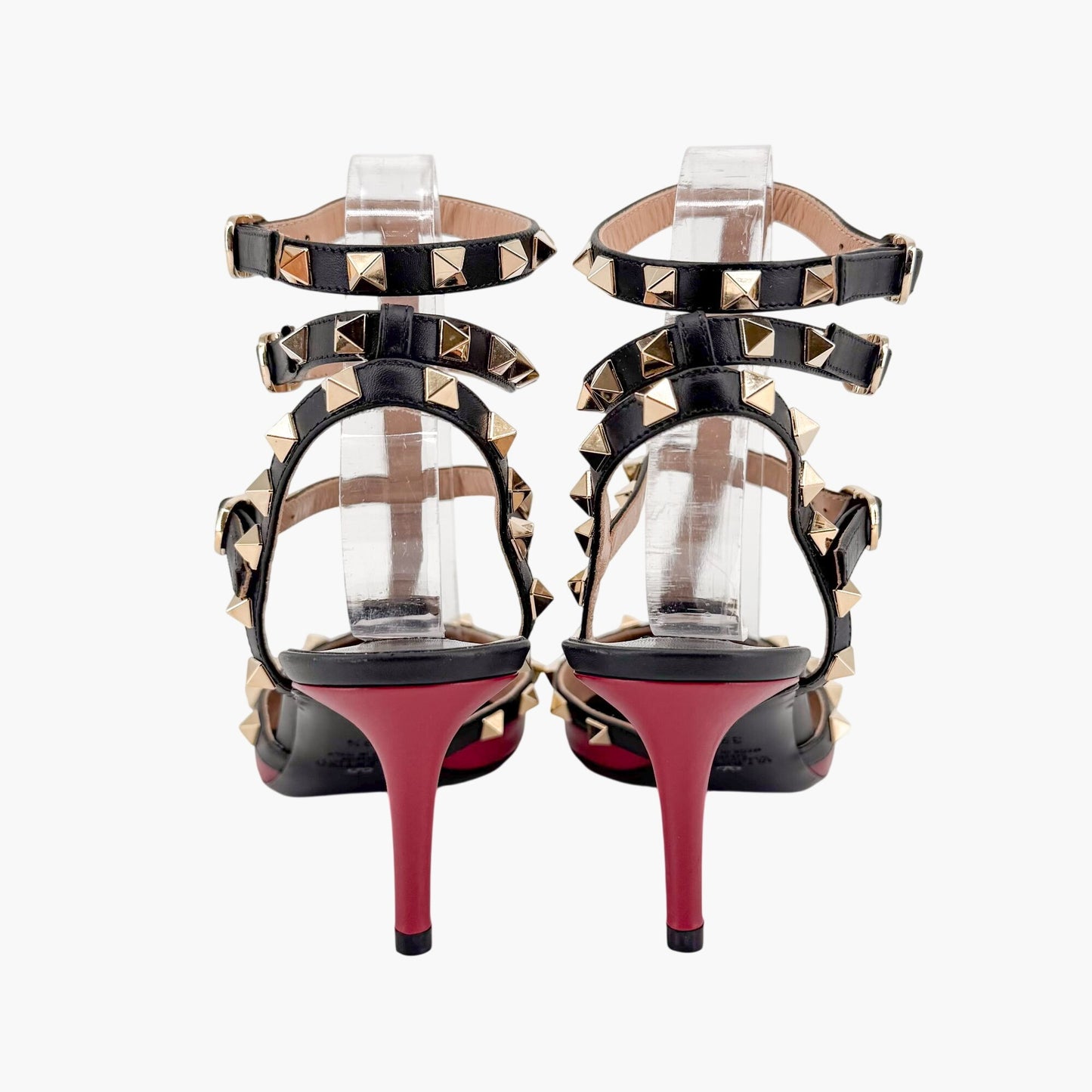 Valentino Rockstud Caged Pumps Burgundy Black Size 39.5