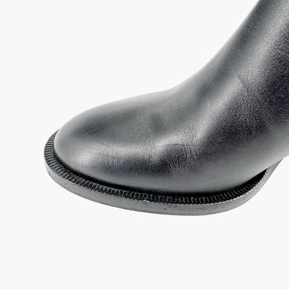 Fendi Script Logo Chelsea Ankle Boots in Black Leather Size 38