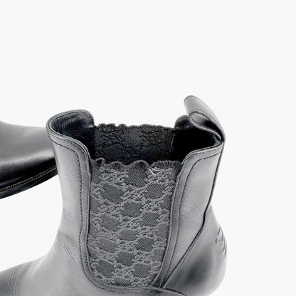 Fendi Script Logo Chelsea Ankle Boots in Black Leather Size 38