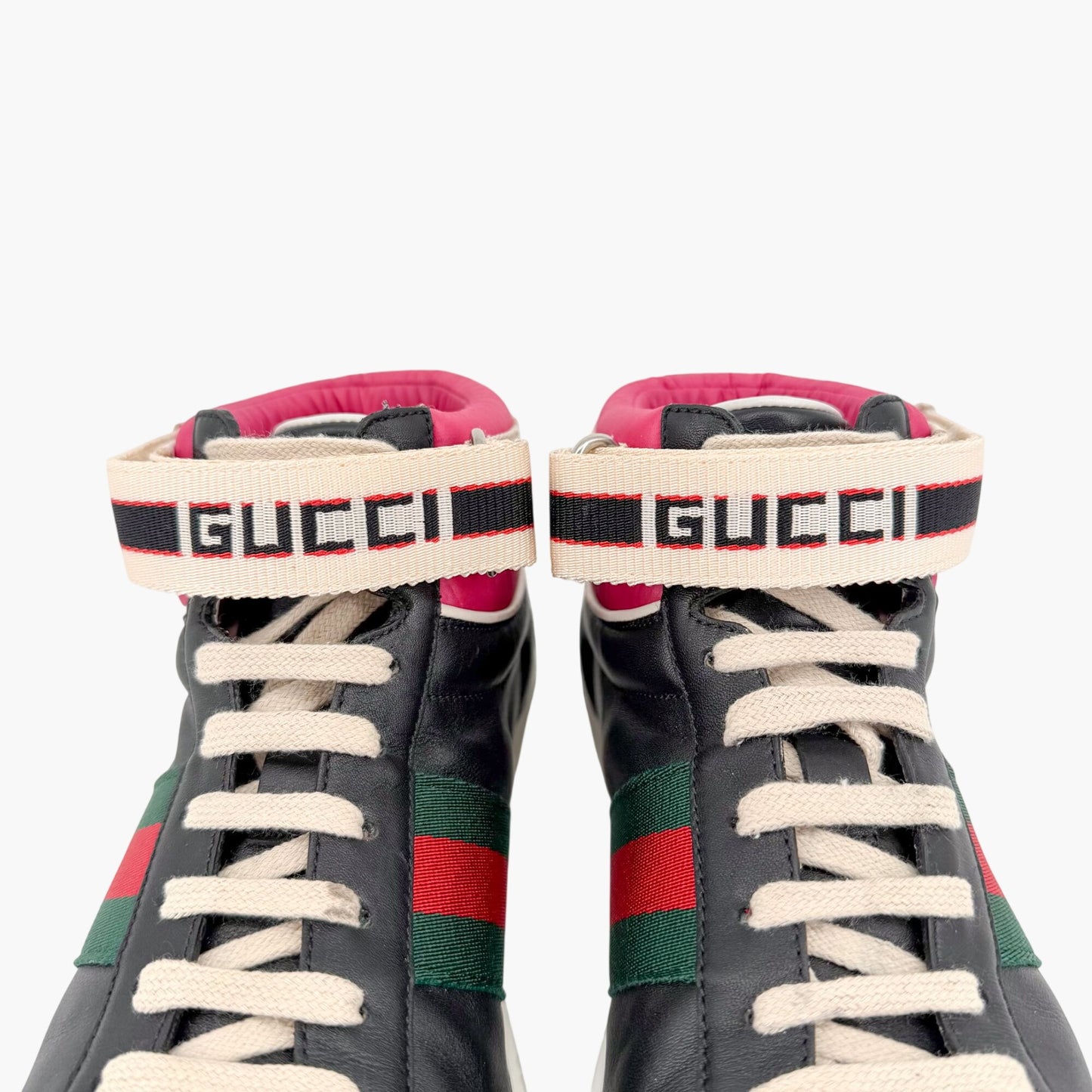 Gucci "New Ace" High Top Sneakers Black Size 38.5