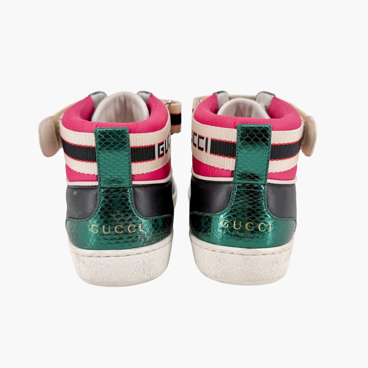 Gucci "New Ace" High Top Sneakers Black Size 38.5