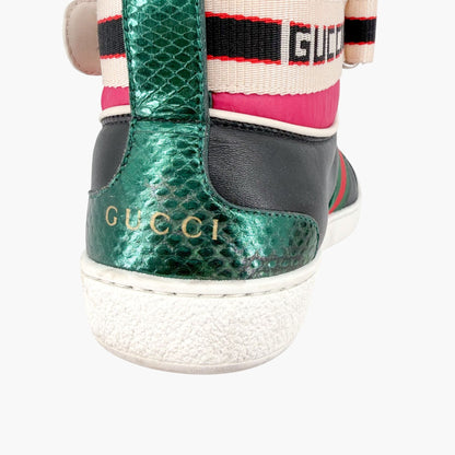 Gucci "New Ace" High Top Sneakers Black Size 38.5