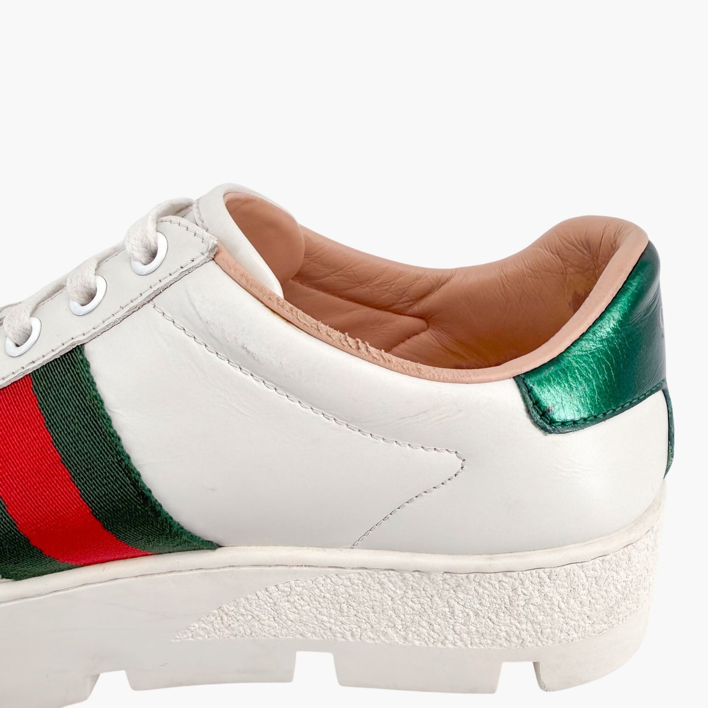Gucci Ace Bee Platform Sneakers White Size 39