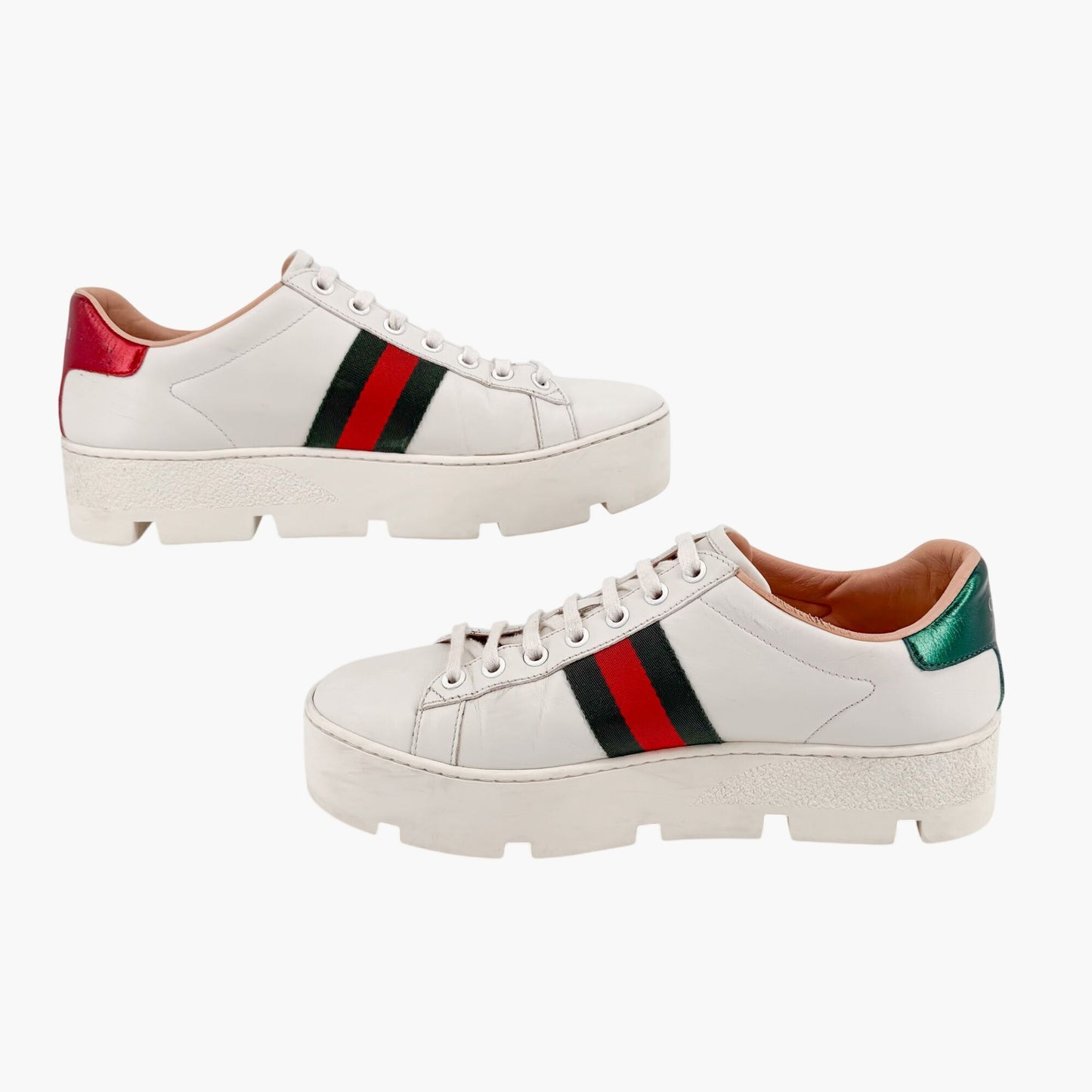 Gucci Ace Bee Platform Sneakers White Size 39