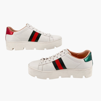 Gucci Ace Bee Platform Sneakers White Size 39