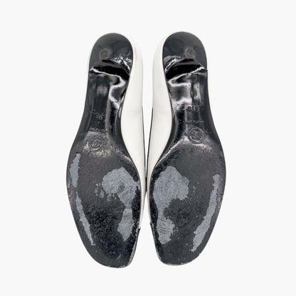 Vintage Chanel Cap Toe Kitten Pumps Black White Size 38
