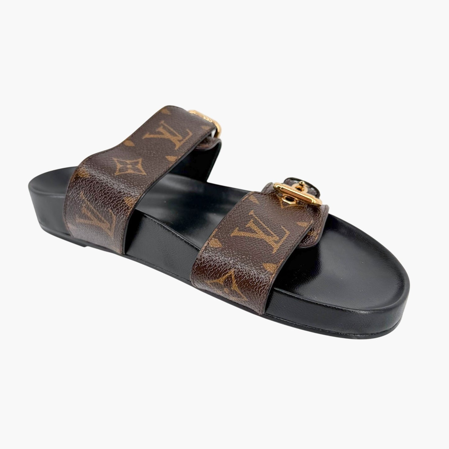 Louis Vuitton Bom Dia Slide Sandals in Brown LV Monogram Canvas Size 38