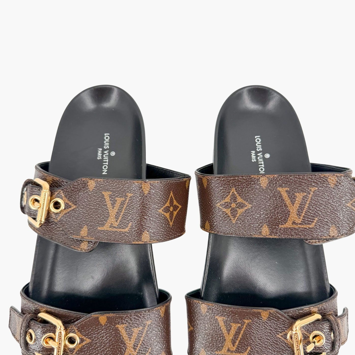 Louis Vuitton Bom Dia Slide Sandals in Brown LV Monogram Canvas Size 38