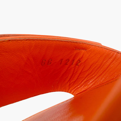 Louis Vuitton Shake LV Turnlock Sandals in Orange Patent Leather Size 37