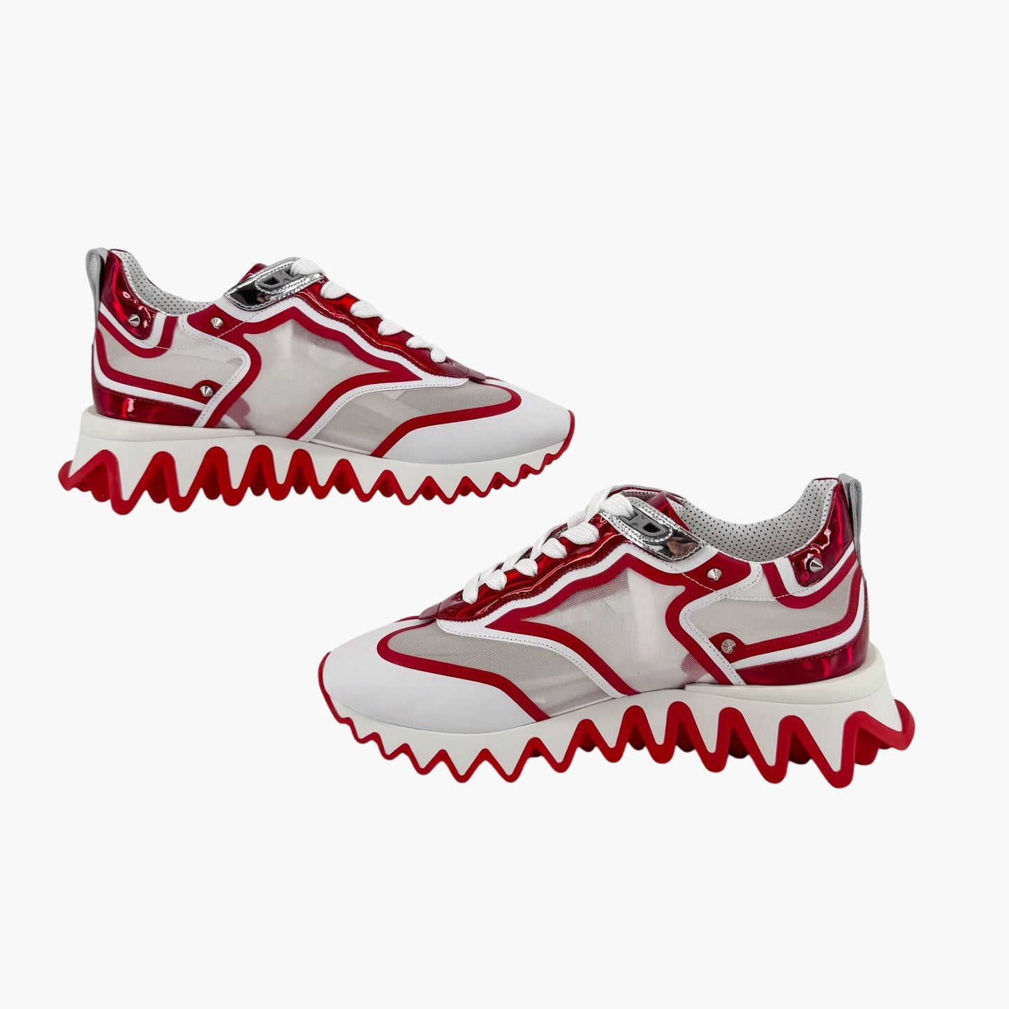 Christian Louboutin White & Red Sharkina Sneakers – Size 38