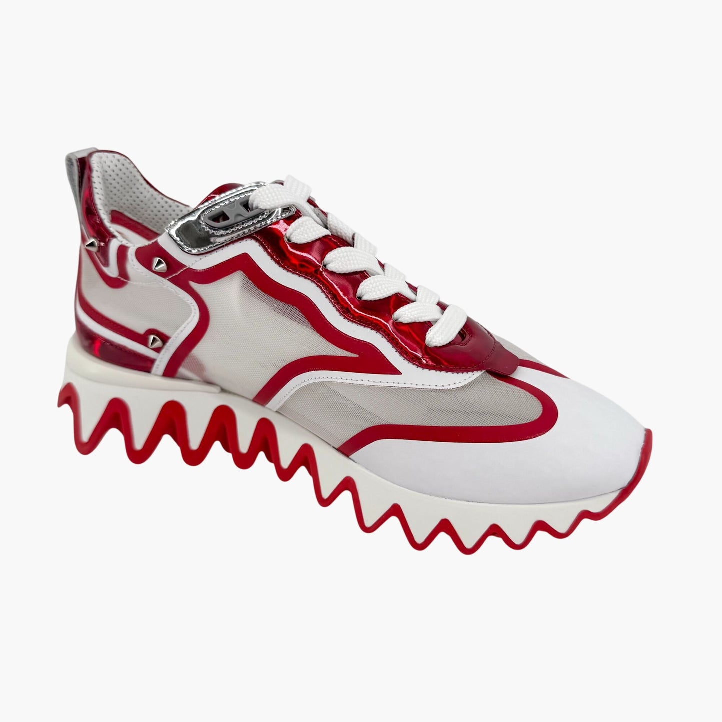 Christian Louboutin White & Red Sharkina Sneakers – Size 38