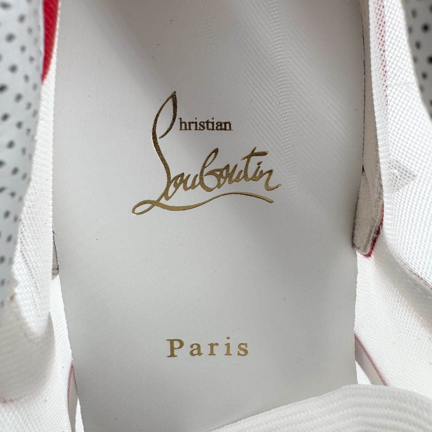 Christian Louboutin White & Red Sharkina Sneakers – Size 38