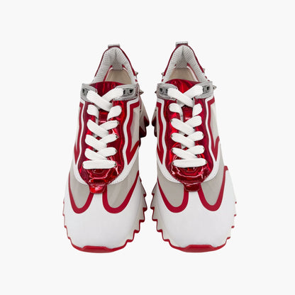 Christian Louboutin White & Red Sharkina Sneakers – Size 38