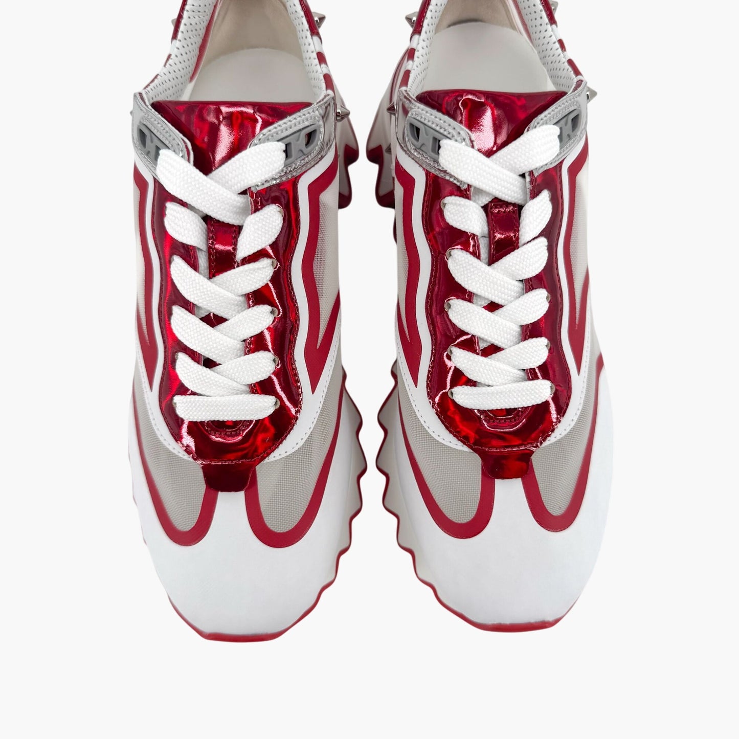 Christian Louboutin White & Red Sharkina Sneakers – Size 38