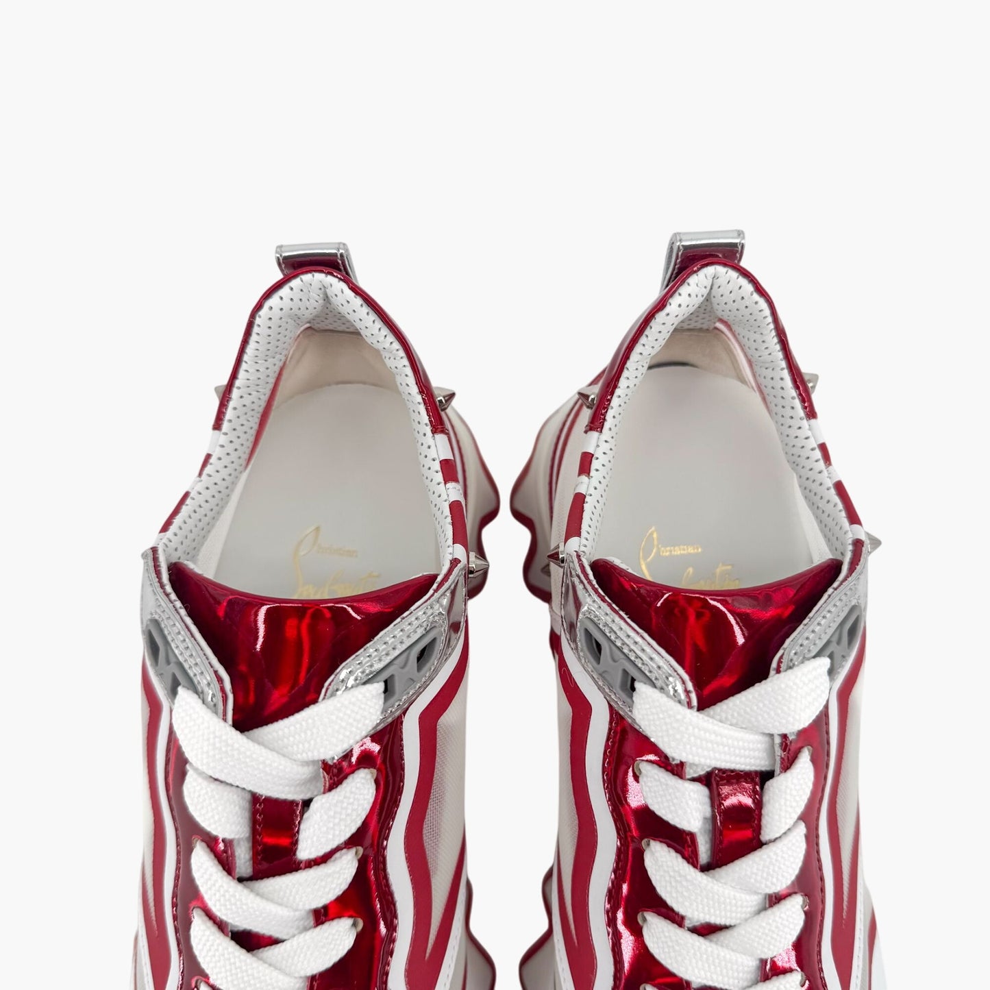 Christian Louboutin White & Red Sharkina Sneakers – Size 38