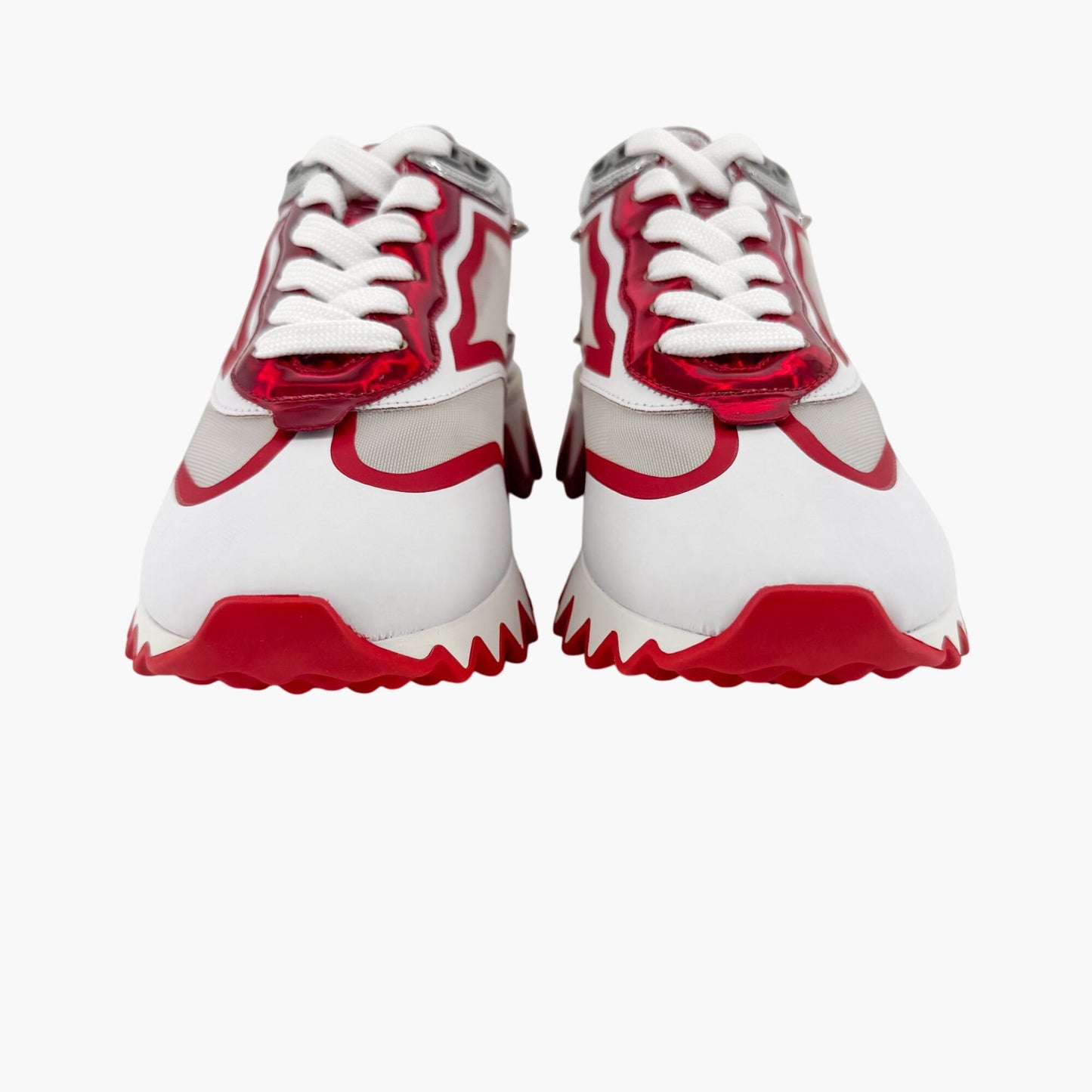 Christian Louboutin White & Red Sharkina Sneakers – Size 38