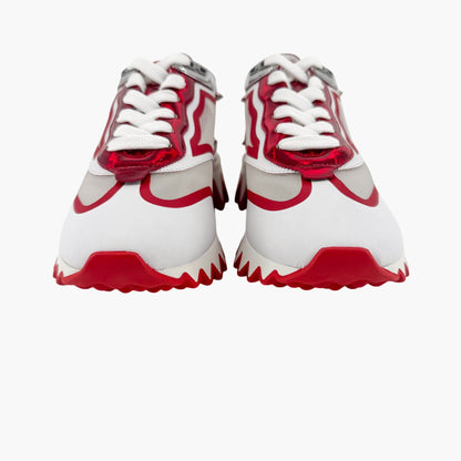 Christian Louboutin White & Red Sharkina Sneakers – Size 38