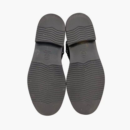 Chanel Star Harness Riding Boots Black Leather Size 42