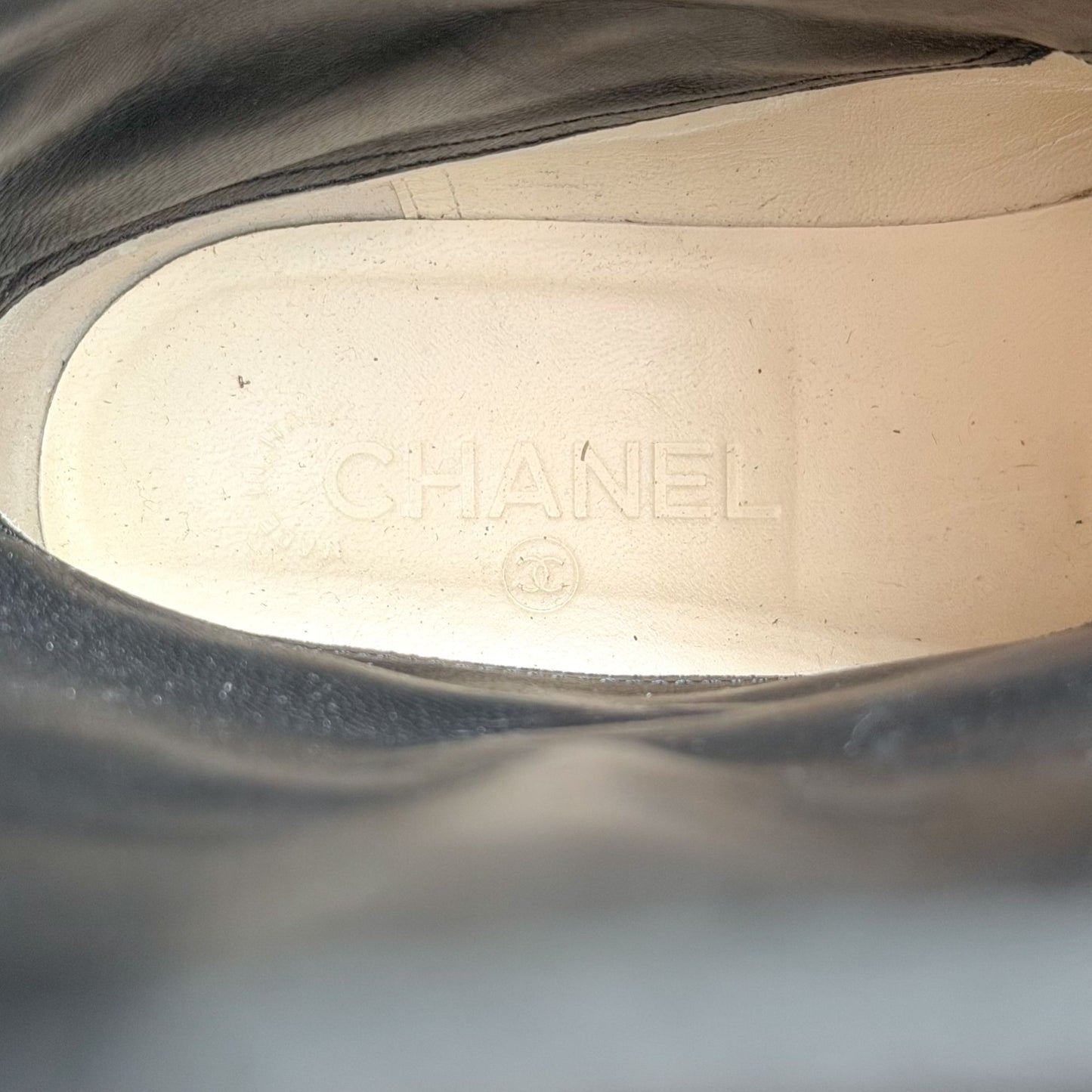 Chanel Star Harness Riding Boots Black Leather Size 42