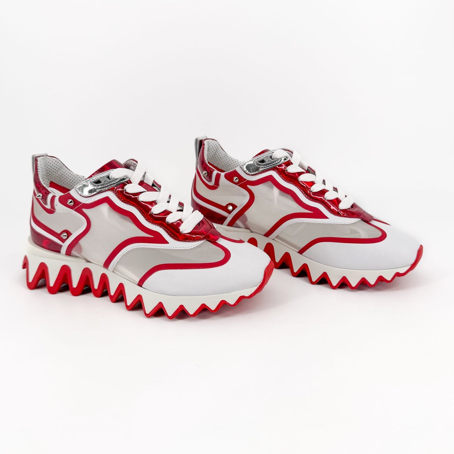 Christian Louboutin Sharkina Sneakers White Red Size 38.5