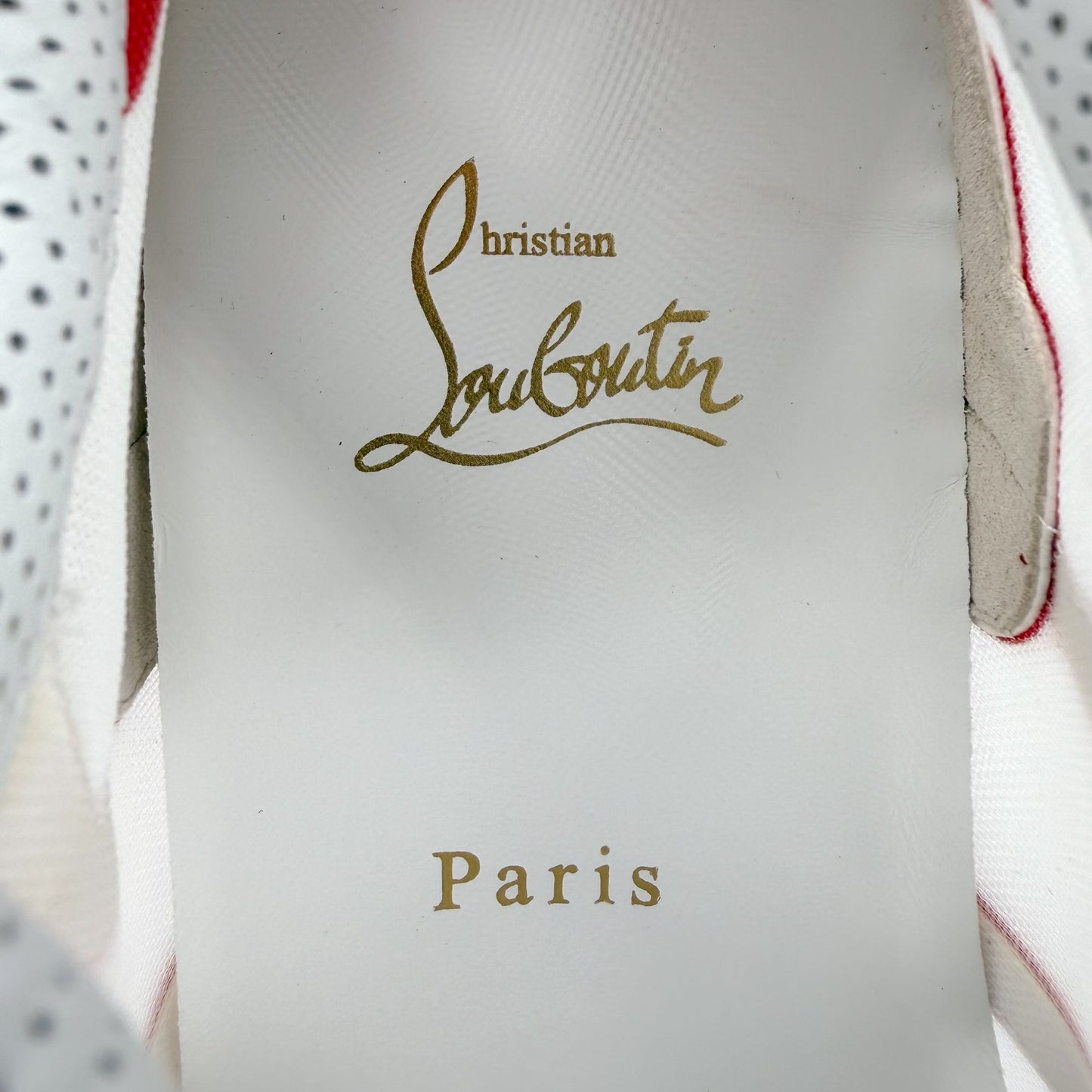 Christian Louboutin Sharkina Sneakers White Red Size 38.5