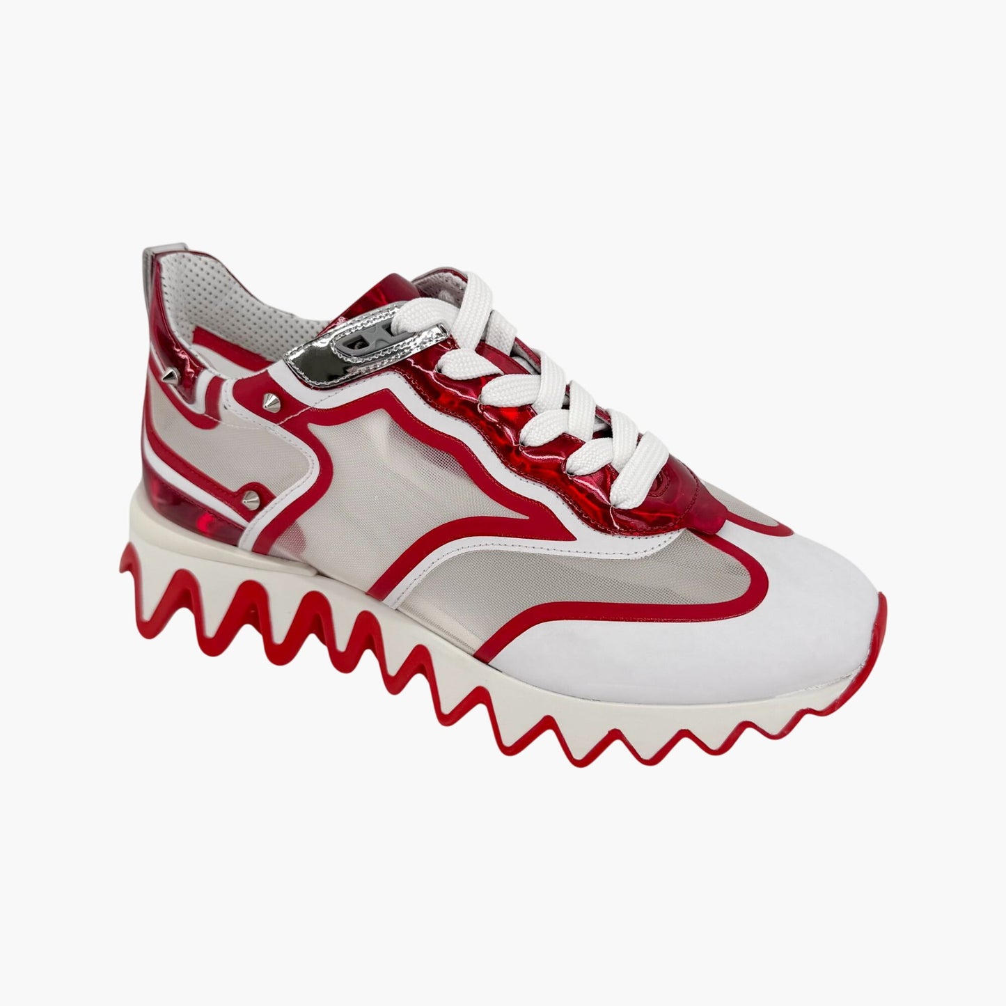 Christian Louboutin Sharkina Sneakers White Red Size 38.5