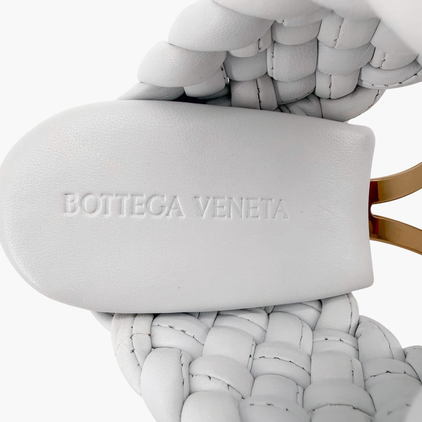 Bottega Veneta Curve Intrecciato Sandals in White Leather Size 39
