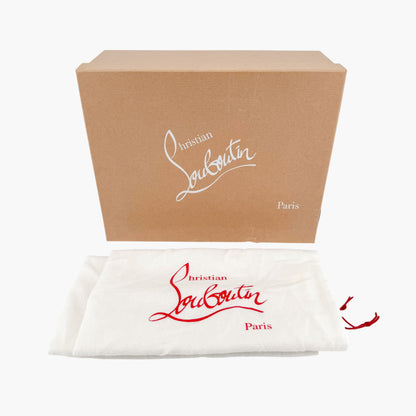 Christian Louboutin Sharkina Mesh Sneakers in White & Red Loubi Psychic Leather Size 37