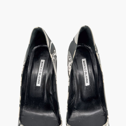 Manolo Blahnik Hangisi 105 Pumps Gray Crystal Size 40