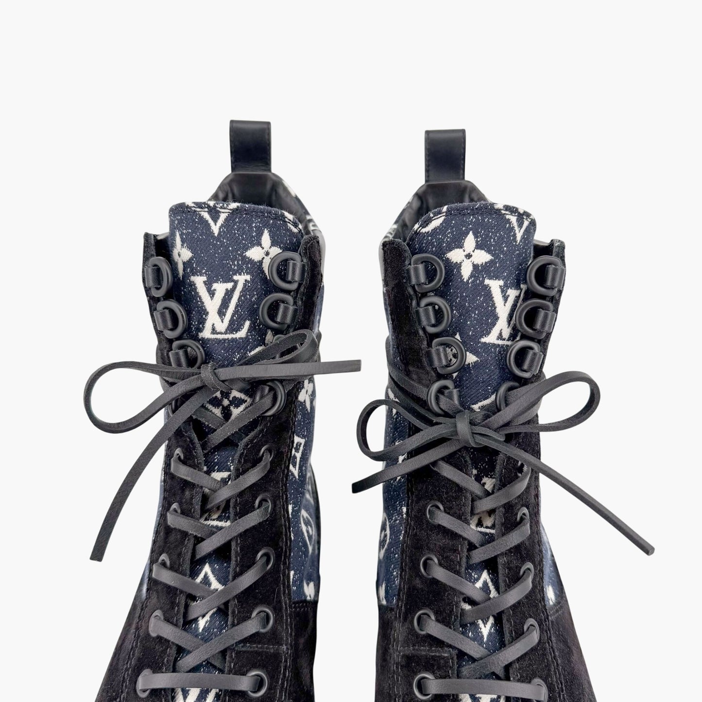 Louis Vuitton Laureate Platform Desert Boots Denim Size 39.5