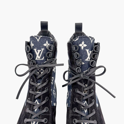 Louis Vuitton Laureate Platform Desert Boots Denim Size 39.5