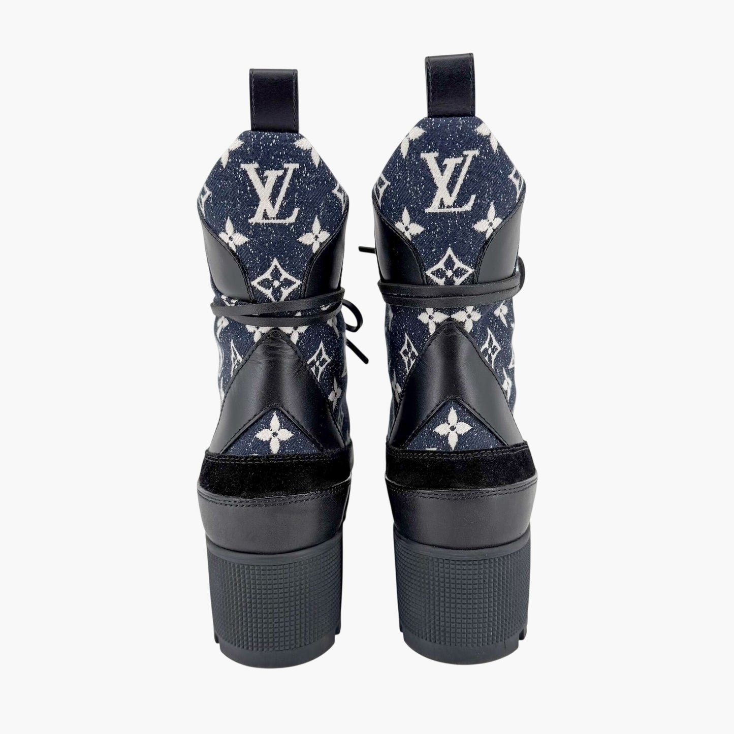 Louis Vuitton Laureate Platform Desert Boots Denim Size 39.5