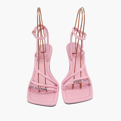 Louis Vuitton Nova High Heel Sandal in Pink Leather Size 39