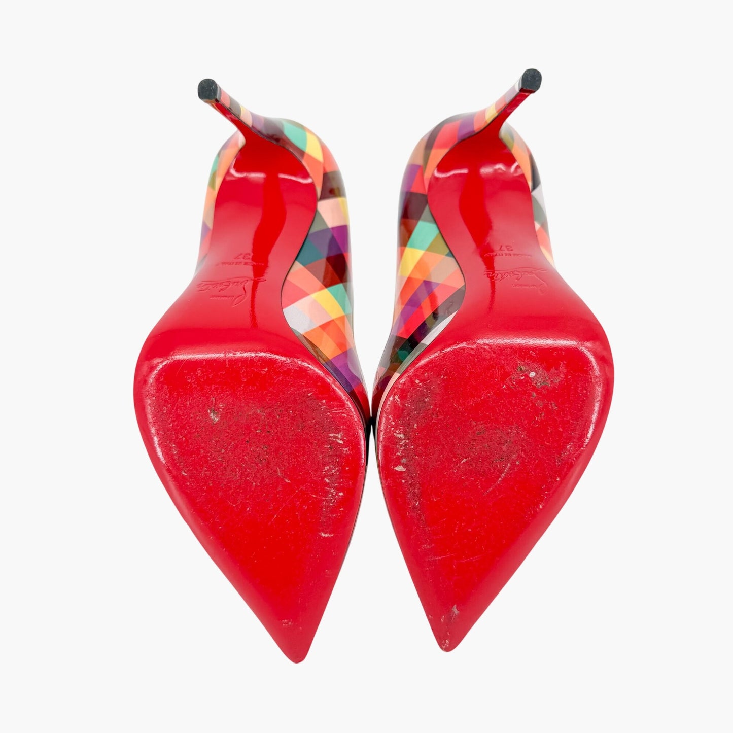 Christian Louboutin Pigalle Follies Check Pumps Size 37