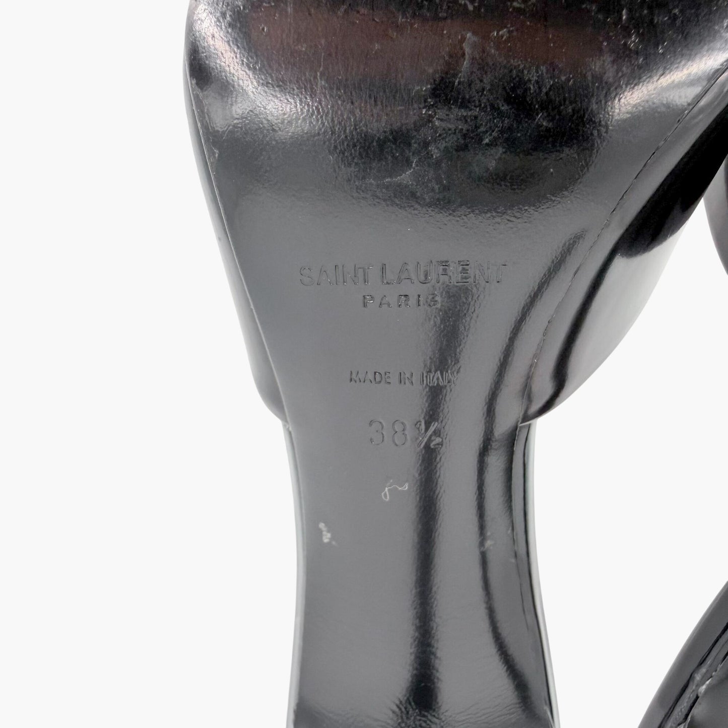 Saint Laurent Tabou Mule Pumps Black Leather Size 38.5